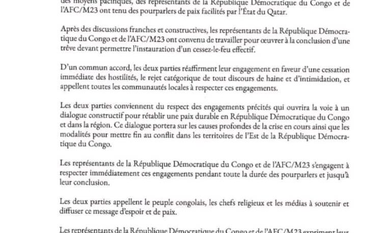 Dowa: A first consensus between the Congolese government and the AFC/M23