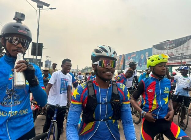 DRC Congolese cyclist Miguel Masaisai reaches Kinshasa at the end of his journey for peace