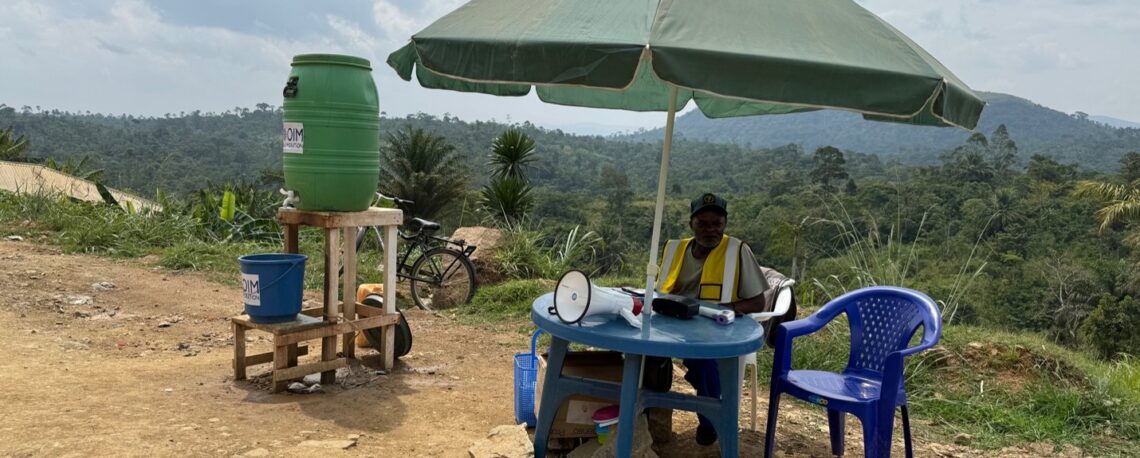 Emmanuel, in his fifties, who runs an Ebola checkpoint a few kilometers from Mungwalu, the epicenter of Ebola. Photo by Akilimali Chomachoma